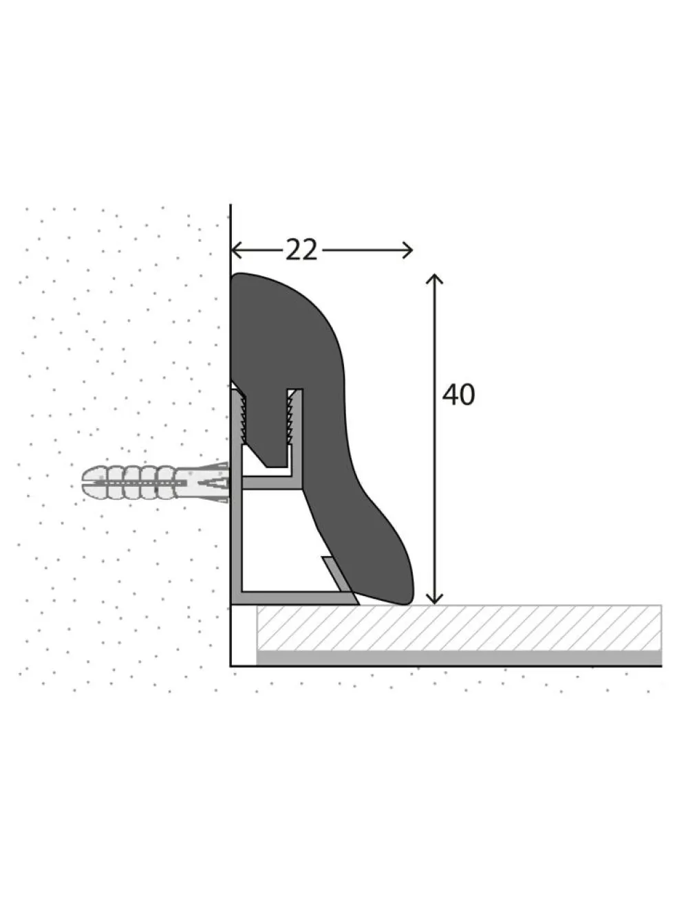 Sockelleiste 4cm
